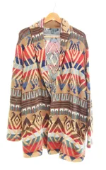 ラルフローレン RalphLauren COTTON SHAWL NATIVE GOWN ネイティブ柄 ショールカラー コットン×リネン ハンドニット ガウン カーディガン マルチカラー 3Lサイズ 103MT-2477