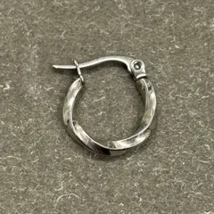 ツイスト チャンキーフープピアス 片耳 約16mm  シルバー