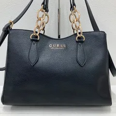 5647 GUESSゲス　キアラ　サッチェルバック　2wayバッグ　ブラック系　黒系　シンプル　カジュアル　通勤　通学　綺麗め　大容量