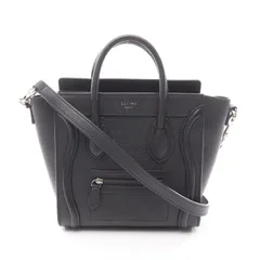 セリーヌ CELINE ハンドバッグ ラゲージ ナノショッパー ブラック レザー ラゲージ ナノ ショッパー レディース Used B