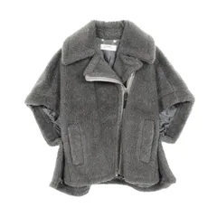 マックスマーラ MAX MARA ポンチョ NEWMANTO テディベア ケープ グレー ウール コート レディース Used Aのサムネイル
