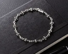 シルバー925 ブレスレット タイニークロス メンズ レディース ユニセックス シルバーアクセ ゴシック ストリート系 高品質 シンプル プレゼント ギフト 44