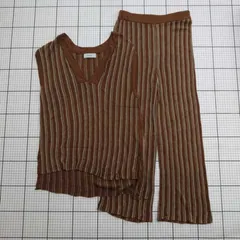 ◇ ⊆ forksy. ノースリーブセットアップ ブラウン系 Fサイズ レディース E  【1508250041563】