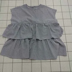 ◇ ⊂ zem.m ギンガムチェックフリルブラウス ブルー系 LM レディース E  【1508250039485】