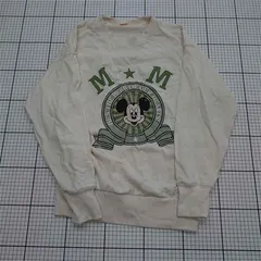 ◇ Θ 【ディズニー Disney】ミッキーマウス スウェット トレーナー Mサイズ ホワイト系 メンズ E  【1509190000771】