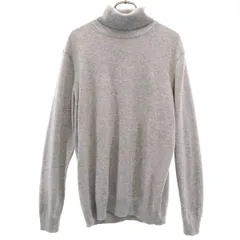 美品 UNIQLO ユニクロ カシミヤ100％ 長袖 タートルネック セーター XL グレー ニット メンズ 古着