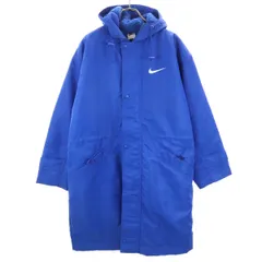 NIKE ナイキ 90s 00s ナイロン オールド ベンチコート M ブルー系 裏ボア メンズ 古着