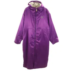 adidas アディダス 80s トレフォイルロゴ デサント製 ヴィンテージ バックプリント ベンチコート M パープル系 裏ボア メンズ 古着