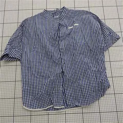 ◇ ⊂ 【ノップデノッド nop de nod】ギンガムチェック 半袖シャツ Mサイズ ブルー系 綿100% レディース E  【1509190038835】