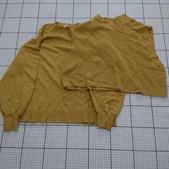 ◇ ⊇ 【グリーンレーベルリラクシング】ニットベスト付きプルオーバーセット マスタード系 レディース Mサイズ E  【1509190041491】