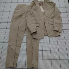 ◇ ⊇ 【アルマデザイン Alma Design】レディースセットアップ ベージュ系 ジャケット＆パンツ Lサイズ E  【1509190041484】