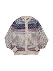 《トップス》L.L.Bean Cardigan ノルディック柄 80s ホワイト M |ウール・ナイロン