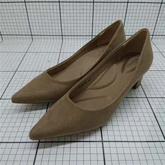 ◇ Θ 【ランダ RANDA】ベージュ系 ポインテッドトゥ チャンキーヒール パンプス 25.5cm レディース E  【1509190045598】