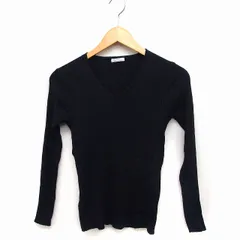 アーバンリサーチ URBAN RESEARCH ITEMS リブ ニット セーター Vネック 長袖 無地 F ブラック 黒 /FT30