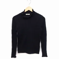 フリークスストア FREAKS STORE リブ ニット セーター 長袖 ハイネック フリル 無地 F ブラック 黒 /FT26