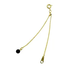 [ジュエリーショップエム] アジャスター ネックレス スライド チェーン 延長 長さ調節 金属アレルギー対応 レディース ゴールド ad19 オニキス 10cm G 1