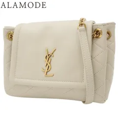 SAINT LAURENT PARIS(サンローランパリ) ノリータ ミニ ショルダーバッグ チェーンショルダー 斜め掛け ラム オフホワイトアイボリー ゴールド金具 6727381EL079207 レディース 40802160445【中古】【アラモード】