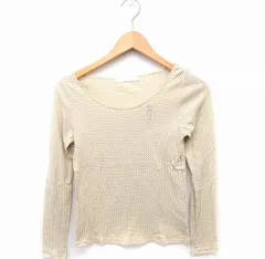 フランシュリッペ franche lippee カットソー Tシャツ ドット柄 長袖 Uネック コットン 綿 M アイボリー /FT44のサムネイル