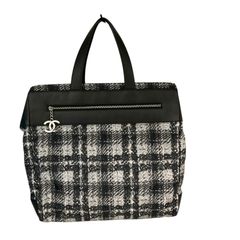シャネル CHANEL ツイードプリントトートバッグ A66446 ブラック