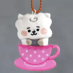 【中古】ぬいぐるみマスコット・ぬいぐるみバッジ RJ(ジン) トレーディングぬいぐるみキーホルダー Night ATTRACTION 「BT21」 TSUTAYA限定