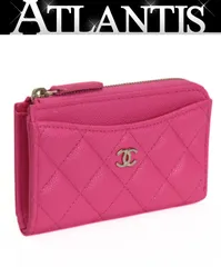 シャネル CHANEL フラグメントケース カードケース コインケース キャビア ピンク ランダム 【72290】