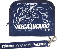 ポケットモンスターラウンドウォレットネイビー　メガルカリオPM-4532
