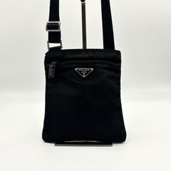 外観美品 プラダ ポーチ サフィアーノレザー 三角ロゴ テスート 白タグ