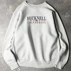 90s USA製 Cotton Exchange 2段 カレッジ 刺繍 RWタイプ スウェット トレーナー / 90年代 アメリカ製 オールド リバース 霜降り グレー