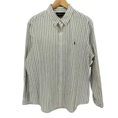 ラルフローレン RALPH LAUREN 90S CUSTOM FIT ポニー刺繍 ボタンダウン L/S ストライプ シャツ メンズ import：XL 