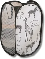 All Trust 洗濯かご 折りたたみ メッシュ ランドリー バスケット (ブラック, 40L)