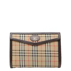バーバリー ノバチェック シャドーホース ベージュ ブラウン キャンバス レザー レディース BURBERRY【1-0240198】