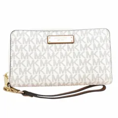 マイケルコース MICHAEL KORS 美品 長財布 ウォレット スマートフォン リストレット モノグラム ベージュ /AE