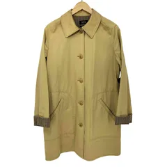 アーペーセー A.P.C. MADE IN BULGARIA 裏地ハウンドトゥースチェック ハンティング ステンカラーコート レディース FR：36 
