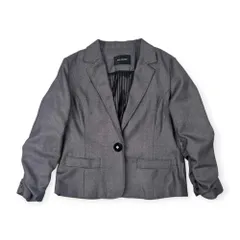 RAY BEAMS レイビームス 裏ストライプ 袖先デザイン ショート丈 ジャケット/グレー レディース