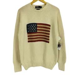 ポロバイラルフローレン Polo by RALPH LAUREN 90S コットン 星条旗 クルーネックニット メンズ import：M 