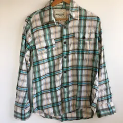 アバクロンビー&フィッチ フランネルシャツ メンズ M グリーン/ホワイト/チェック 286110290002