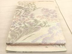 袋帯 孔雀 菊 華文 銀糸 パステルカラー - メルカリ
