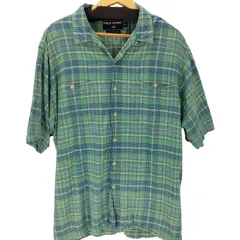 ポロスポーツラルフローレン POLO SPORT RALPH LAUREN コットン リネン 開襟 オープンカラー S/S チェック シャツ メンズ import：XL 