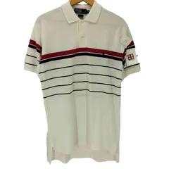 ポロバイラルフローレン Polo by RALPH LAUREN ポニー 刺繍 ライン 鹿の子 ポロ シャツ メンズ import：M 