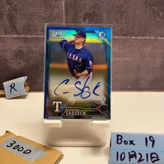 2016 Topps 1st Bowman Chrome Connor Sadzeck 085/150 直筆サインカード Texas Rangers Blue Refractor Parallel カード