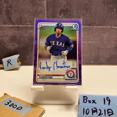 2020 Topps 1st Bowman Chrome Randy Florentino 117/250 直筆サインカード Texas Rangers Purple Refractor Parallel カード