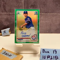 2020 Topps 1st Bowman Chrome Ricky Vanasco 35/99 直筆サインカード Texas Rangers Green Refractor Parallel カード