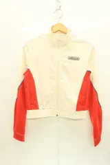 【中古】 adidas レディースジャージ　トラックジャケット M TRACK TOP adidas M 赤 レッド アイボリー ロゴ