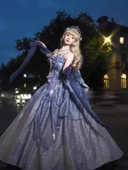 新品 夜空に咲く青薔薇の輝き 月光を纏うロイヤルブルードレス ゴスロリ