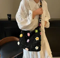 ナチュラルスタイル デイリーバッグ FLOLE ニットバッグ 3COLOR