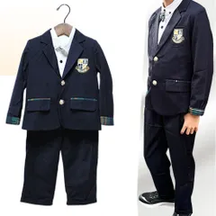 男の子　フォーマルスーツ ブレザータイプ (ジャケット パンツ シャツ 3点セット) 90cm 100cm 130cm 【Iタイプ】ネイビー(新品 5445)ブレザー 入学式 入園式 卒業式 卒園式 発表会 冠婚葬祭