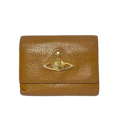 VivienneWestwood(ヴィヴィアンウエストウッド) 3つ折り財布 - ライトブラウン オーブ/がま口 レザー