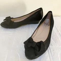 【未使用級！】unReef リボンモチーフ ウェッジソールパンプス ブラック 24.0cm リボン付き レディース パンプス