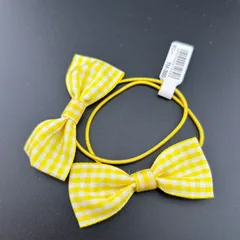 【新品】ヘアアクセサリー ヘアゴム リボン イエロー 女の子 ２本セット 可愛い◆