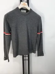 トム・ブラウン ニット ウール 3本線 アーム バンド チャコール グレー